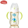 New wide-mouth PPSU baby bottle from Aiyingbao, with a dual-color handle, is shockproof and environmentally friendly, measuring 240ml Specification image